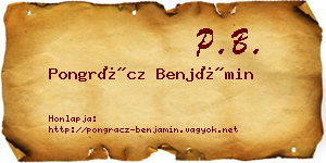 Pongrácz Benjámin névjegykártya