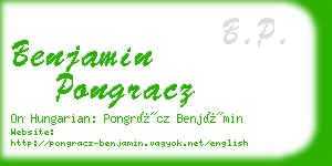 benjamin pongracz business card